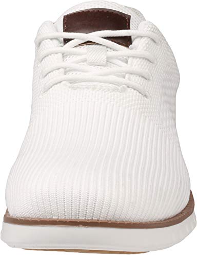 Joomra Men's Knitted Waterproof Wingtip Oxford Dress Shoes Lightweight Breathable Casual Sneakers For Male Size 7 Rain Insulated Fashion Work Slip On Formal Zapatos De Hombre Walking Mesh White 40 #TOP4