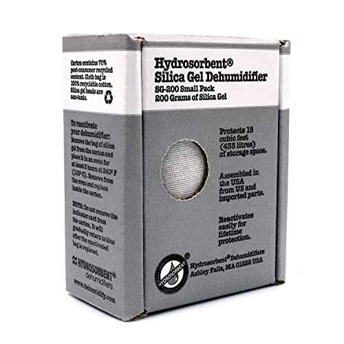 HYDROSORBENT Reusable Silica Gel Desiccant Dehumidifier 7oz (200gm) Small Pack - 1 Unit