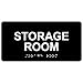 ComplianceSigns.com Storage Room (With Braille = Storage Room) ADA-Compliant Braille Sign, 8x4 in. Black Acrylic for Wayfinding