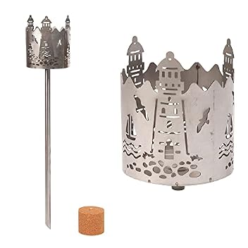 Gartenfackel Novaliv mit Leuchtturm-Motiv für den Außenbereich