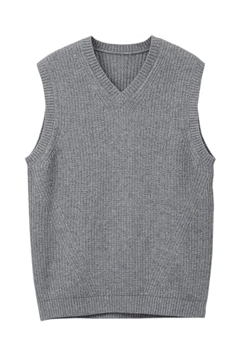 Men V-Neck Knitted Vest Business Casual Pullover Tank Top Thick Sleeveless Sweater Vest4