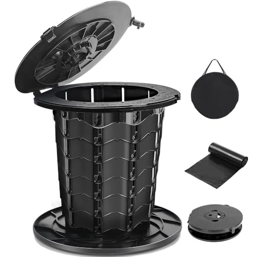 Penico Adulto, Sanita Portátil para Acampamento, Vaso Sanitário Ecológico Portátil e Dobrável para Atividades Ao Ar Livre, Vaso Sanitário de Acampamento Dobrável Altura Ajustável