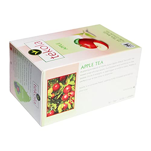 Tekola, Ceylon Black Tea, Apple. A Premium Blend Of 100% Pure Ceylon Tea With Apple Flavor. Full-Bodied And Soothing, With The Sweet Snap Of Crisp Apple, 25 Count (Pack Of 2) #TOP2