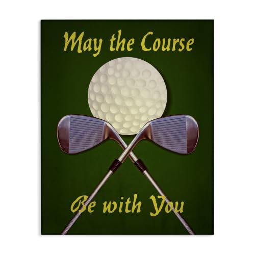 'May Course Be With You Fun Sports Golf Clubs'| Canvas Art