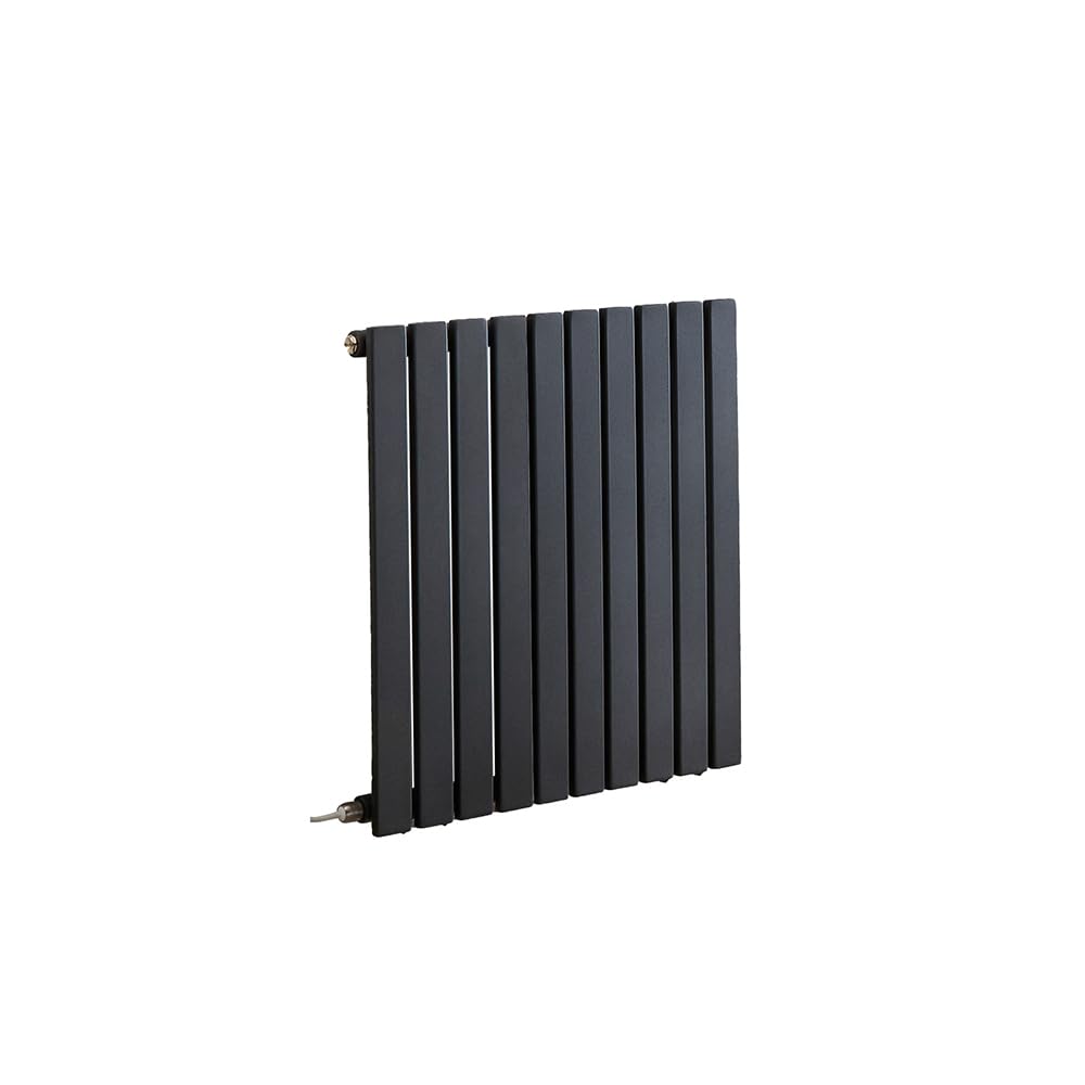 Milano Grey/Anthracite 635Mm X 590Mm Electric Horizontal Designer Radiator (Single Panel) With Backlit External Wi-Fi Thermostat - X Ecoso