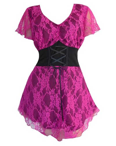 Dare to Wear Victorian Gothic Boho Women's Plus Size Sweetheart Corset Top Orchid 1X