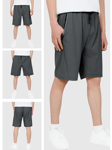 CAMLAKEE Boys Athletic Shorts Quick Dry Kids Performance Basketball Shorts with Zipper Pockets3