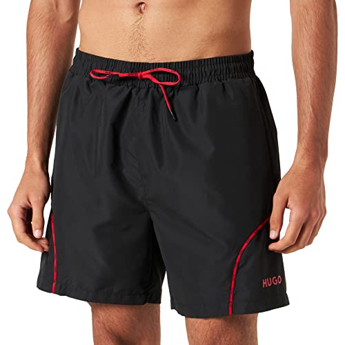 HUGO Men's Race Swim_Short, Black1, L