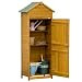 Outsunny Gartenschrank Holz Wetterfest Doppeltür 79x49x191,5cm Naturholz