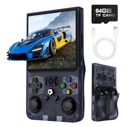 Image of R36MAX Retro Handheld Game Console, Retro Gaming Console with 64G Built-in 18000+ Classic Games, 4.0 Inch 720x720 IPS Screen, Portable Handheld Linux System, 4000mAh Battery (Gary)