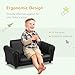 Qaba Kids Sofa with Footstool for Children, Toddler Couch for Playroom, Nursery, Living Room, Bedroom Furniture, Black