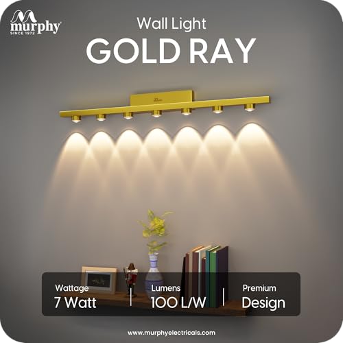 Image of Murphy 7-Glow Goldray|LED Mirror /Vanity Light|- Luxurious Gold Finish|Warm White, 2-Year Warranty-Pack of 1