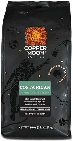Copper Moon Whole Bean Coffee, Medium Roast, Costa Rican Blend, 5 Lb.