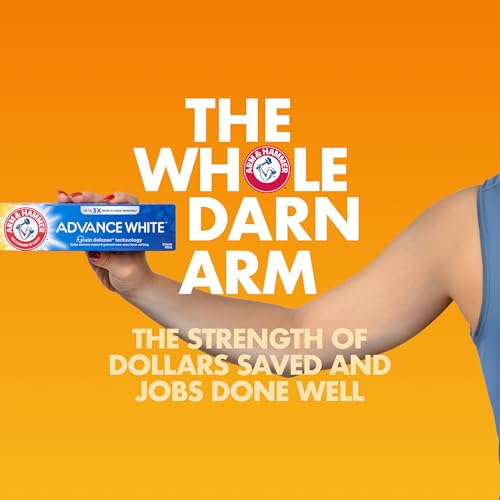 arm amp hammer advance white toothpaste teeth whitening baking soda toothpaste with stain defense technology and fluoride clean mint flavor 60 oz 4 pack