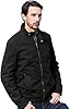 WenVen Men's Casual Cotton Jacket Outdoor Windbreaker Coat Classic Full-Zip Jacket Lightweight Jackets Black XL #3