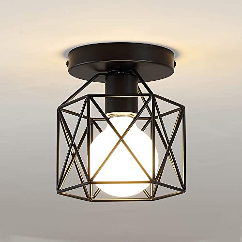 Lumière de plafond noir compacte pour éclairer les couloirs sombres E26