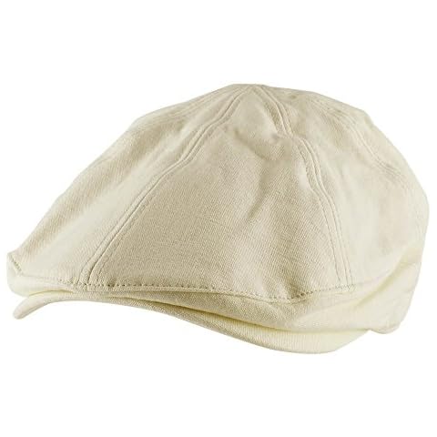 Morehats 100% Cotton Canvas Newsboy Cap Gatsby Golf Hat - Off White Cover