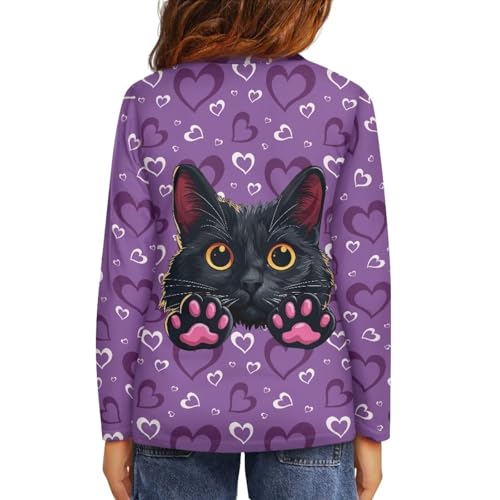 Image of Girls Long Sleeve Shirts Casual Crewneck Soft T-shirts for Girls 3-16 Years Old