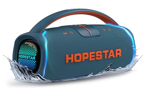WorryFree-Gadgets-Hopestar-Series-300W-Portable-Speaker-with-Handle-Microphone-Blue