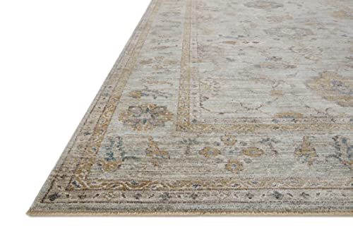 Magnolia Home by Joanna Gaines x Loloi Millie MIE-02 Collection Sky/Gold 5'-3" x 5'-3" Round Area Rug by Loloi - Image 2