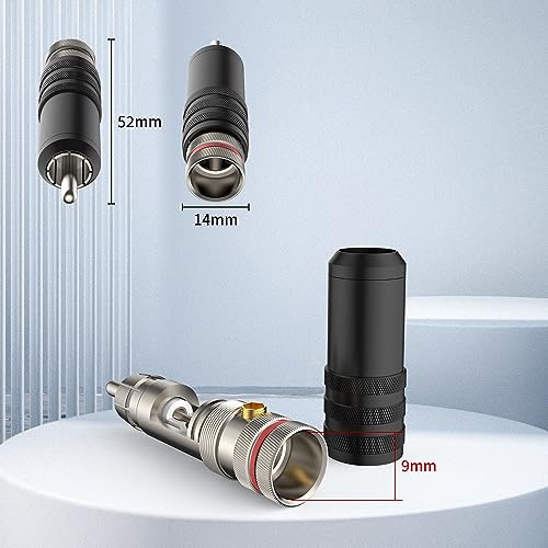Conectores RCA macho Viborg chapados en plata para cables de audio analógico estéreo 6