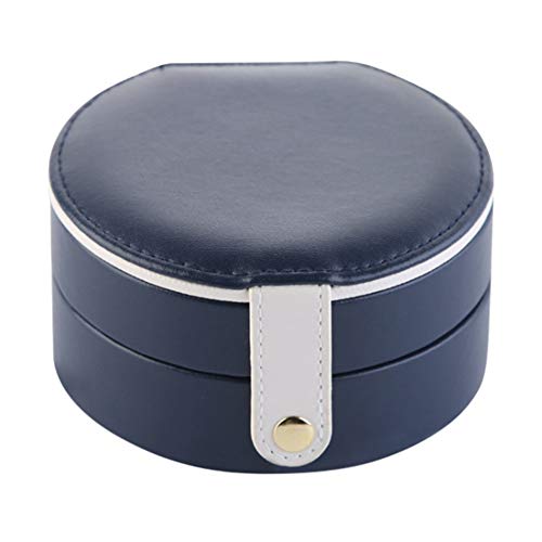 Weixinbuy Hogar de tres capas Caja de joyería portátil Pendientes de cuero Caja de almacenamiento para dama