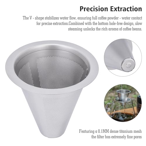 Filtre à café en titane iBasingo Ti6004P durable et réutilisable pour la maison - 6