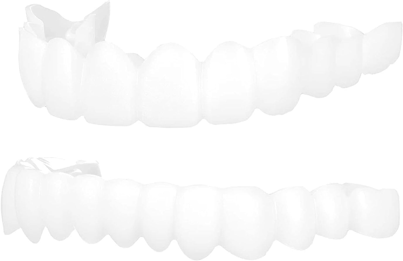FCcassiel 2 PCS Fake Teeth, Veneers Dentures Socket Women Men, Dental Veneers Temporary Tooth Repair Upper Lower Jaw, Nature Comfortable, Protect Your Teeth Regain Confident Smile Multicolor
