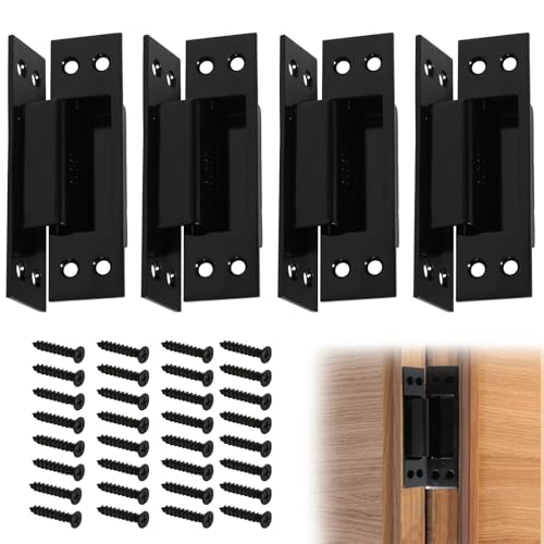 Mejores comprativas On-line Bisagras ocultas de acero inoxidable los preferidos por los clientes. 37 Bisagra de puerta oculta de 120 grados de 5 pulgadas para puertas, 4 bisagras ocultas de acero inoxidable negro 304, bisagras invisibles resistentes de 3 mm de grosor, bisagras...