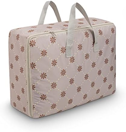 105 L Clothing Storage Bags with Handle and Zipper,Travel Moving Bags for Clothes Throw Pillows Quilts, Moisture proof Luggage Bags,Sturdy, No-Smell(Grey)
