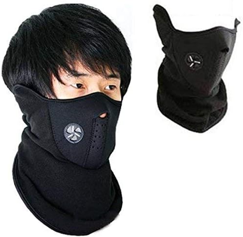Men's Fabric Face Mask for Bikers Dust Protection with Best Stability (Black)