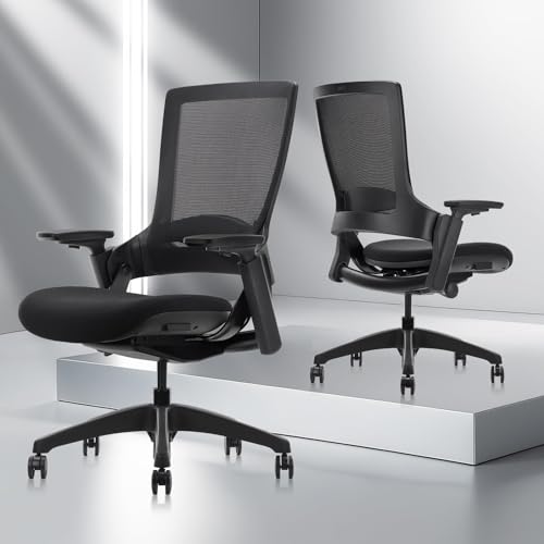 Image of CLATINA Office Chair Swivel Executive Chair, Adjustable Ergonomic Computer Chair with 3D Armrest and Lumbar Support, Mesh Backrest Task Chair for Home Office Conference Room, Studio, 2 Pack