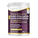 Nutravita Collagen Powder 500g - Premium Gold Standard Bovine - 50 Unflavoured Servings - 100% Hydrolysed Collagen Peptides Supplement with 8 Essential Amino Acids - Made in the UK
