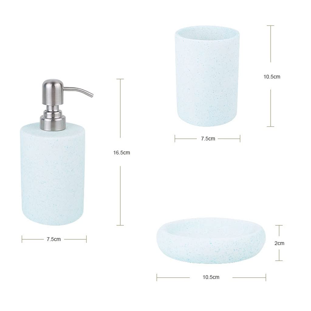 Accesorio De BañO Decorativo Juego de accesorios de baño de resina, juegos de baño de estilo Simple de 4 piezas, dispensador de jabón, jabonera, 2 vasos, juegos de baño, accesorios Accesorio De BañO