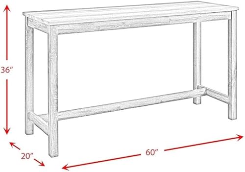 Miniatura 10 de BOWERY HILL Drew - Juego de mesa multiusos para el hogar, cocina, comedor, bar, sala de estar, sofá con 3 taburetes tapizados, sillas en tela nogal