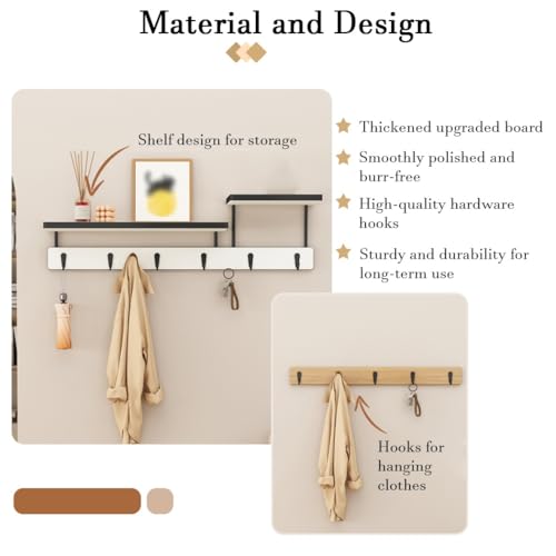 Perchero de pared de madera maciza moderna de diseño duradero 3