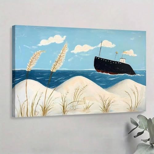 Toile Océan et dunes au coucher de soleil pour infuser une douceur poétique dans votre foyer