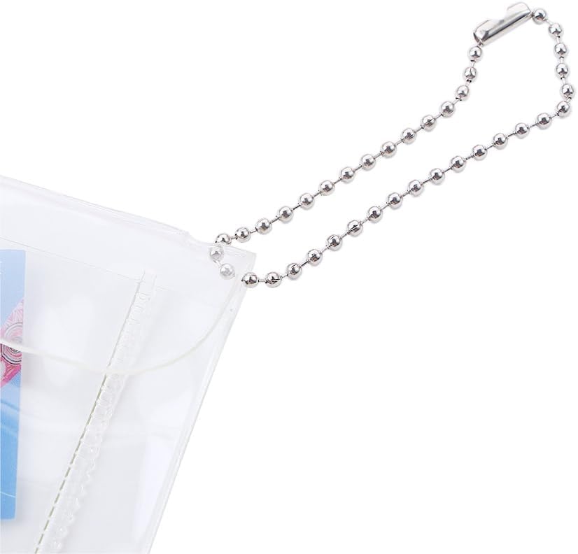 Leadigol 3 Pcs Transparent Card Holder Keychain,Transparent Coin Pouch Wallet Pouch with Snap,Credit Card Business Card Case for Women Girls