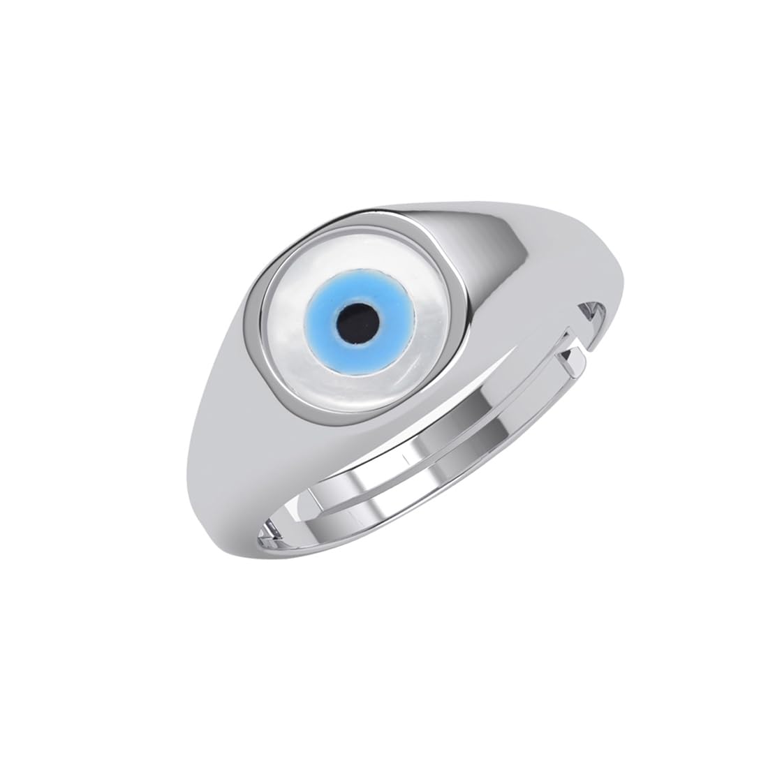 Clara Real 925 Sterling Silver Kian Evil Eye Men Ring |Size Adjustable, Platinum Plated | Gift for Men & Boys (B0D9RVTKBB) Amazon Price History, Amazon Price Tracker