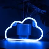 Aclorol Cloud Neon Signs Neon Light Sign for Wall Decor Battery/ USB Powered Led Cloud Lights Blue f
