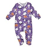 Emelivor Halloween Cute Skeleton Unisex Baby Newborn One-Piece Pajamas Cotton Sleepwear Outfits for Boys Girls