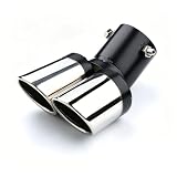 CBRWBKWHI Terminale Scarico Marmitta Coda,per VW Golf 6 GTI Golf 7 GTI Golf Tdi Golf Sportsvan Terminale Scarico Auto Marmitta in Acciaio Inossidabile Visualizzazione Tubo Coda,Silver-Double Tube