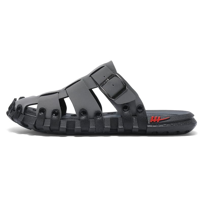 Mens Leather Beach Slides Sandals For Men Closed Toe Hiking Outdoor Athletic Casual Walking Sandals Water Shoes Summer Fisherman2