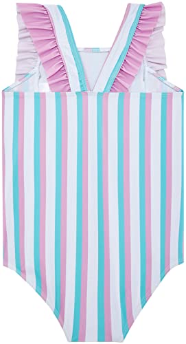 Image of RAISEVERN Baby Girls Swimsuit Ruffles Bathing Suits Cute Beach Sport Swimming Backless Summer One Piece Swimwear 2-7 Years