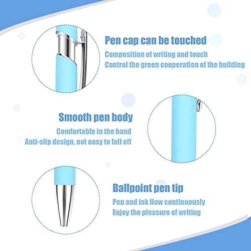 Molain 5 Pcs Ballpoint Pens with Stylus Tips, Black Ink Pens Fine Point, Stylus Pens for Touch Screens,Metal Pens,2 in 1 Stylus Ballpoint Pens for Daily Work School Writing Stationery Office Supplies