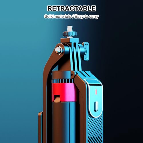 Perche à caméra et perche à selfie compacte avec support rotatif anti-vibration - 5