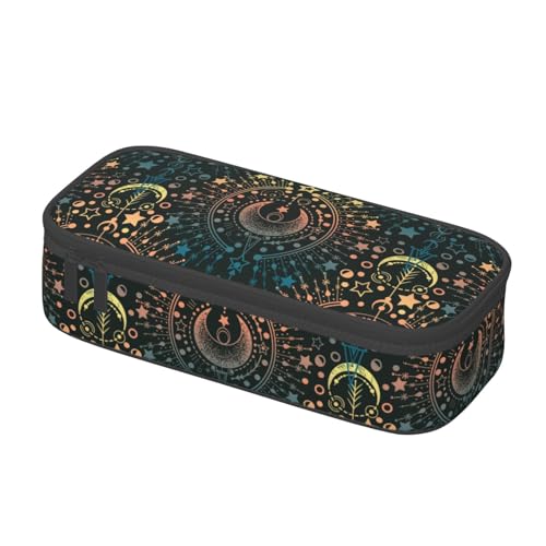 Image of Magical Astrology Moon Star Pencil Case Organizer Big Capacity Pencil Pouch Stationery With Zipper School Supplies Pencil Bag For Girls Boys Office