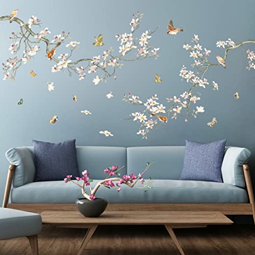 Vinilos Decorativos Ramos y Flores Blancas para Pared miniatura 3