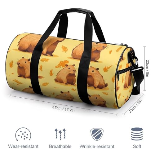 Capybara Sports Gym Bag Travel Duffel Workout Bag with Adjustable Strap2