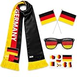RAOPNHS Deutschland Fanartikel Set Schal Brille Flaggen Tattoos, Tolles Wm 2026 Fanartikel Zubehör Zum Wm Trikot 2026 Deutschland, Für Stadion & Public Viewing Party Fussball Wm 2026